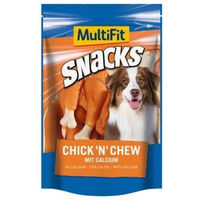 Produktbild von MultiFit Snacks Chick'n Chew Calciumknochen Huhn für Welpen 2x100 g ohne Konservierungsstoffe und Zucker - 2 x 100 g