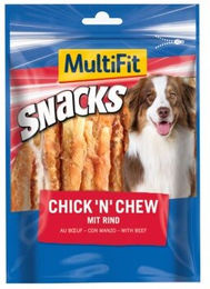Produktbild von MultiFit Snacks Chick 'n' Chew mit Huhn und Rind mit hohem Fleischanteil 500 g