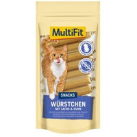Produktbild von MultiFit Snackwürste Lachs und Huhn 36x9 g Leckerli