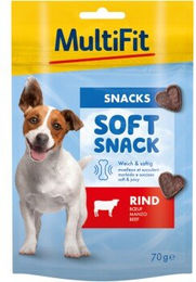 Produktbild von MultiFit Soft Snacks Rind 3x70g