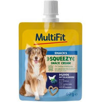 Produktbild von MultiFit Squeezy Snack Cream Huhn mit Blaubeere getreidefrei 10x60 g