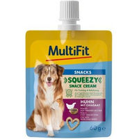 Produktbild von MultiFit Squeezy Snack Cream Huhn mit Chiasamen getreidefrei 10x60 g - 10 x 60 g