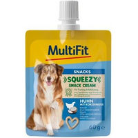 Produktbild von MultiFit Squeezy Snack Cream Huhn mit Kokosnuss getreidefrei und laktosefrei 10x60 g - 10 x 60 g