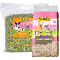 Produktbild von MultiFit Streu und Heu-Paket für Kleintiere mit Löwenzahnheu 500 g und Hanfstreu 30 L