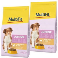 Produktbild von MultiFit Trockenfutter Hund Junior mit Geflügel 2x4 kg