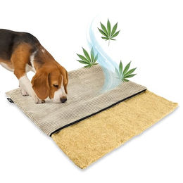 mümmi Hundematte Hanf Hundekissen mit Cordbezug beige Grösse M für mittlere Hunde – Bild 1 von 8