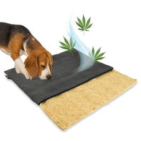 Produktbild von mümmi Hundematte Hanf mit abnehmbarem Cordbezug in Grau für mittlere Hunde