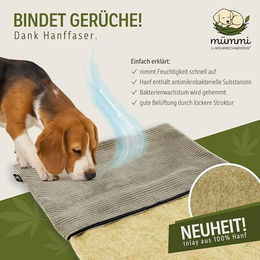 mümmi Hundematte Hanf mit Cordbezug Beige für mittlere Hunde – Bild 1 von 8