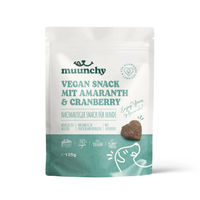 Produktbild von Munchy Vegan Snack für Hunde mit Amaranth und Cranberry ohne tierisches Protein 125g - 125 g