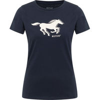 Produktbild von Mustang Reitshirt für Damen aus Baumwolle Blau Größe M