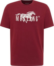 Mustang Reitshirt T-Shirt Style Austin aus Bio-Baumwolle für Herren in Rot Größe M – Bild 1 von 4