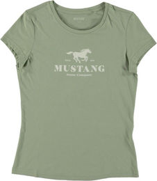 Mustang T-Shirt für Damen aus Baumwolle Grün Größe S – Bild 1 von 2