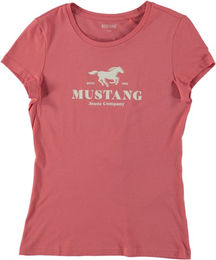 Mustang T-Shirt für Damen aus Baumwolle in Rosa Größe L – Bild 1 von 2