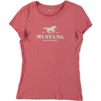 Produktbild von Mustang T-Shirt für Damen aus Baumwolle in Rosa Größe L