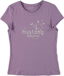 Mustang T-Shirt für Damen aus Baumwolle Lila Größe M – Bild 1 von 2