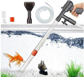 Mutig 5 in 1 Mulmsauger Aquariumreiniger für Fische und Schildkröten in Schwarz – Bild 1 von 4