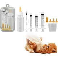 Produktbild von Mutig Aufzuchtflasche mit Silikon-Nippel und Spritze für Katzen, Kaninchen und Eichhörnchen in Transparent-Gelb