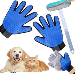 Mutig Fellpflegehandschuh Set aus Gummi für Hunde und Katzen 3 Stück – Bild 1 von 2