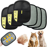 Produktbild von Mutig Fellpflegehandschuhe 6er Set für Katzen und Hunde, antistatische Stoff-Handschuhe zur Fellpflege und Reinigung von Teppichen und Sofas, Schwarz