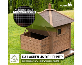 My Animal Hühnerstall MH-11 aus Holz für 3-4 Hühner in Braun – Bild 1 von 4