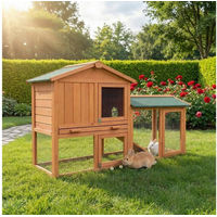Produktbild von My Animal Kleintierstall XXL MH-03 aus Holz für Kaninchen mit 2 Etagen und Freilauf, Braun