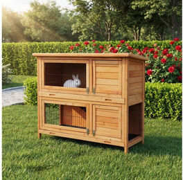 My Animal Kleintierstall XXL MH-20 aus Holz mit 2 Etagen für Kaninchen und Hasen wetterbeständig – Bild 1 von 5