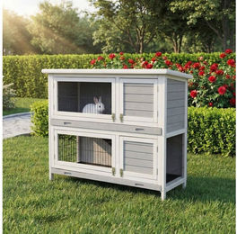 My Animal Kleintierstall XXL MH-20 aus Holz mit 2 Etagen für Kaninchen wetterbeständig – Bild 1 von 5