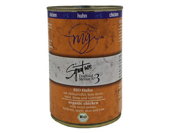 My Bio Hund Nassfutter Huhn mit Süßkartoffel Birne und Apfel 410g - 410 g – Bild 1 von 2