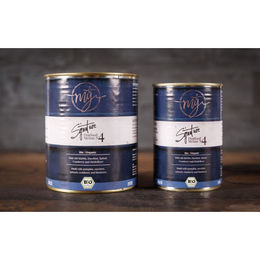 My Nassfutter Bio Ente mit Kürbis Zucchini Spinat und Johannisbeeren Hundefutter Adult 820g Dose – Bild 1 von 5