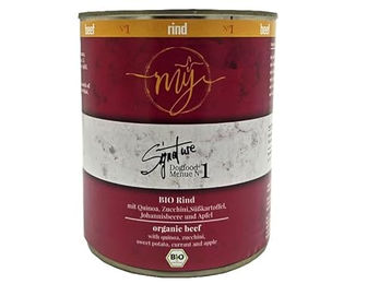My Nassfutter Bio-Rind mit Quinoa Zucchini Süßkartoffel Johannisbeere und Apfel für Hunde Adult 820g Dose - 820 g – Bild 1 von 3