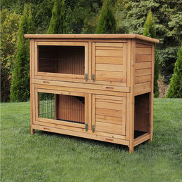 MyAnimal Hasenstall MH-20 Kaninchenstall mit Freilaufgehege aus imprägniertem Holz 120x51x105 cm Braun – Bild 1 von 9