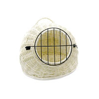 Produktbild von MyBer Haustierbett aus geflochtener Weide als Katzenhöhle und Hundekorb in Beige