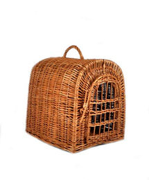 MyBer Katzentransportbox aus Weide in Braun mit Verschluss – Bild 1 von 4