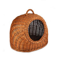 Produktbild von MyBer Weidenkorb geflochten als Katzenhöhle und Hundekorb für Katzen und Hunde in Natur Braun - 50 cm