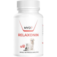 Produktbild von MYD7 Relaxonin Ergänzungsfuttermittel zur Beruhigung für Hunde und Katzen in Tablettenform