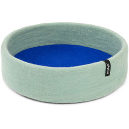 myfelt Fine Hundekorb aus Schurwolle in Türkis mit royalblauem Inlay Größe S für Riesenrassen – Bild 1 von 3