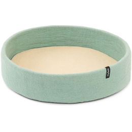 Produktbild von myfelt Hundekorb Inlay aus Filz in Türkis und Beige Größe Groß