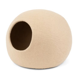 myfelt Katzenhöhle Levi aus reiner Schurwolle Beige 45 x 38 cm – Bild 1 von 5