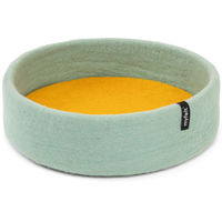 Produktbild von myfelt Katzenkissen aus Filz 40 x 13 cm in Türkis und Gelb