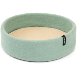 Produktbild von myfelt Katzenkissen aus Filz in Türkis Beige Grün 40 x 13 cm