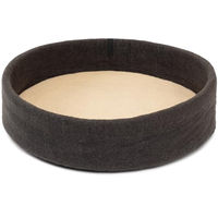 Produktbild von myfelt Kuno Hundekorb aus Schurwolle Anthrazit mit ockergelbem Inlay