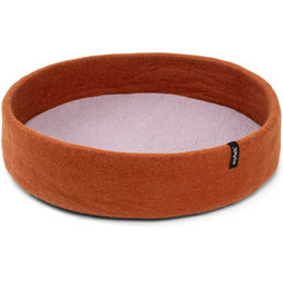 myfelt Lora Hundekorb aus Schurwolle in Rostrot mit lavendelfarbenem Inlay 60 x 16 cm – Bild 1 von 5