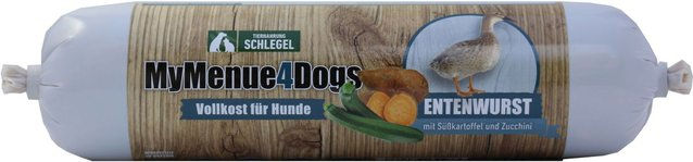 Produktbild von MyMenue4Dogs Hundefutter Ente Wurst Pastete mit hohem Fleischanteil für alle Altersstufen 800g