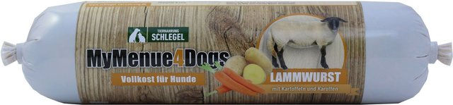 Produktbild von MyMenue4Dogs Hundefutter Lammwurst Sensitive mit hohem Fleischanteil 400g