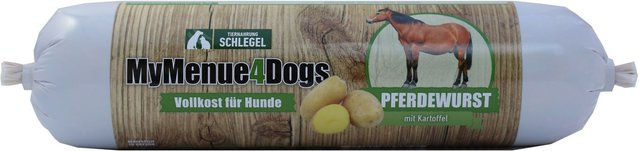 Produktbild von MyMenue4Dogs Hundefutter Pferdewurst Sensitive Monoprotein ohne Konservierungsstoffe und Zucker 800g