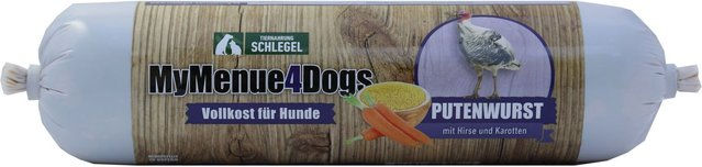 Produktbild von MyMenue4Dogs Hundefutter Putenwurst Sensitive ohne Konservierungsstoffe und Zucker 400g