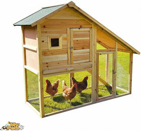 MyPets® BruKa Hühnerstall CROSSI XXL Kleintiergehege aus Holz in Braun Natur für Hühner und Geflügel – Bild 1 von 5