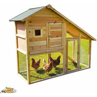 Produktbild von MyPets® BruKa Hühnerstall CROSSI XXL Kleintiergehege aus Holz in Braun Natur für Hühner und Geflügel