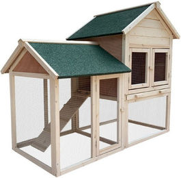 MYPETS Bunny Deluxe Kleintierstall aus Holz für Kaninchen XXL Natur – Bild 1 von 5