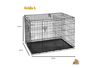 MYPETS Hundetransportbox Schwarz für erwachsene Hunde – Bild 1 von 4